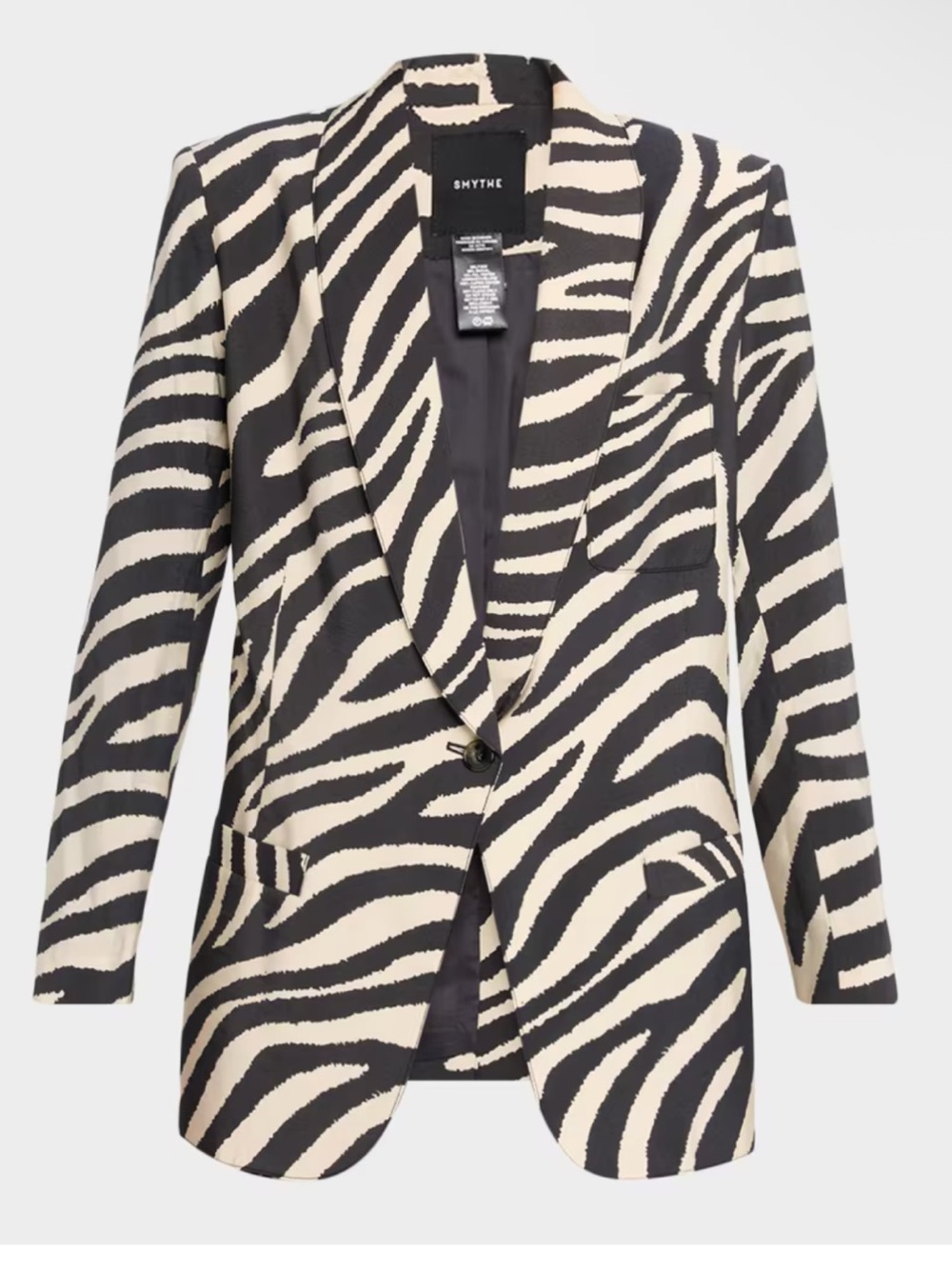 SMYTHE Beautiful Oversized Neutrala Zebra Print Blazes Jacket Sz M $725!!
